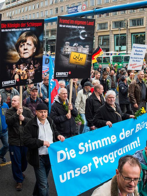 AfD-Demonstration im Zentrum der Hauptstadt; Aufnahme vom 7. November 2015 in Berlin