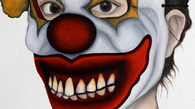 Zeichnung eines angsteinflößenden Clowns von Marion Auburtin