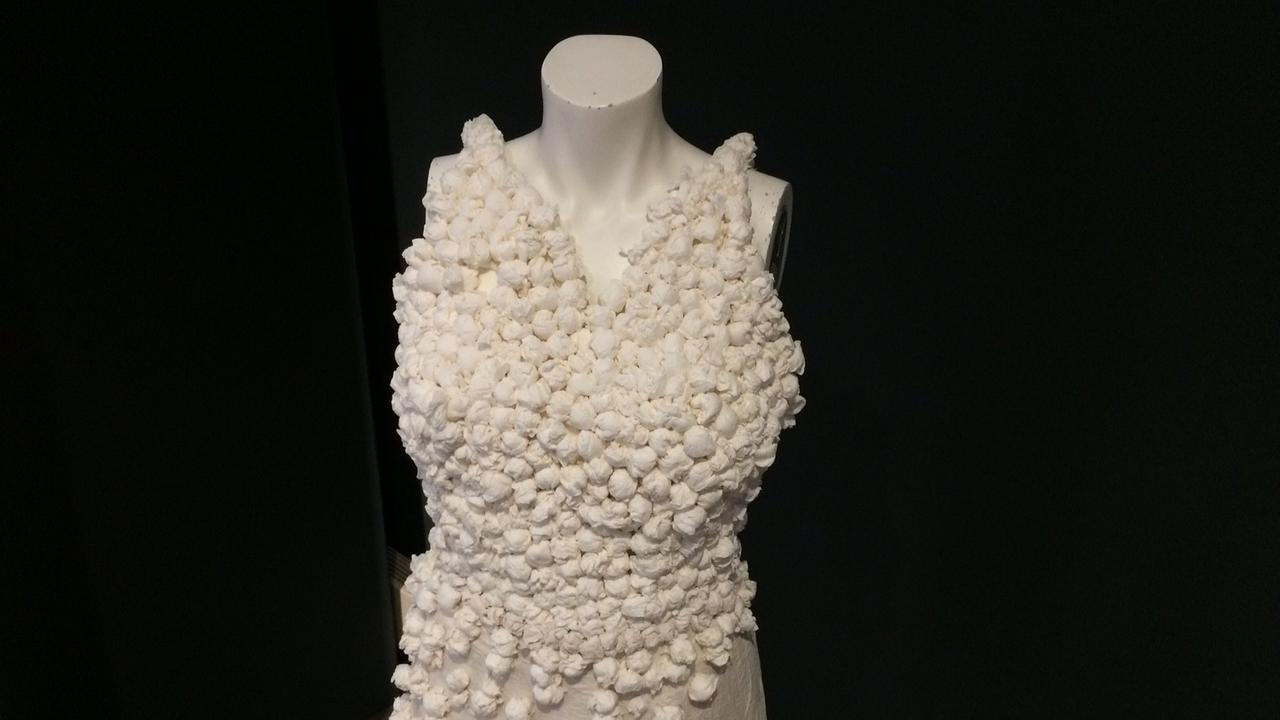 Modische Kunstwerke aus Toilettenpapier schmücken die Ausstellung Modische Kunstwerke aus Toilettenpapier schmücken die Ausstellung
