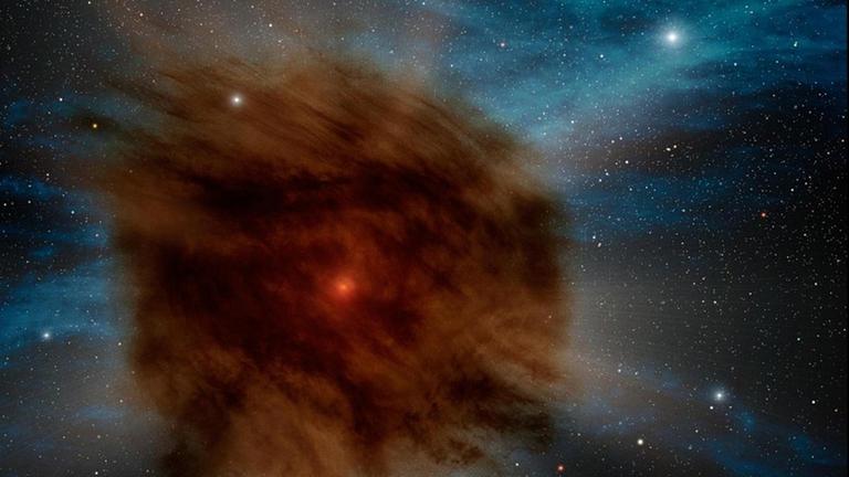 Durch die umgebende Staubwolke kann der eigentliche Supernova-Blitz absorbiert und so der vollständige Helligkeitsablauf verfälscht werden Durch die umgebende Staubwolke kann der eigentliche Supernova-Blitz absorbiert und so der vollständige Helligkeitsablauf verfälscht werden