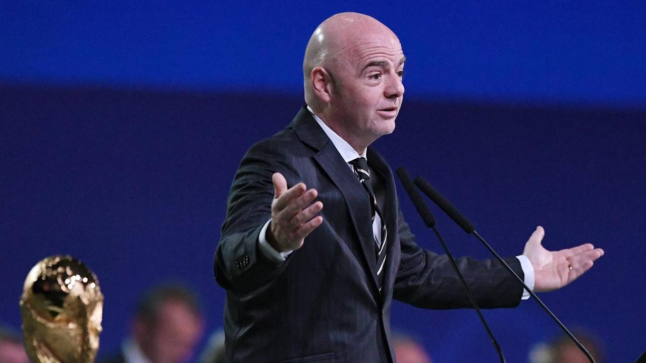 FIFA-Präsident Gianni Infantino beim Kongress des Weltverbands in Moskau FIFA-Präsident Gianni Infantino beim Kongress des Weltverbands in Moskau