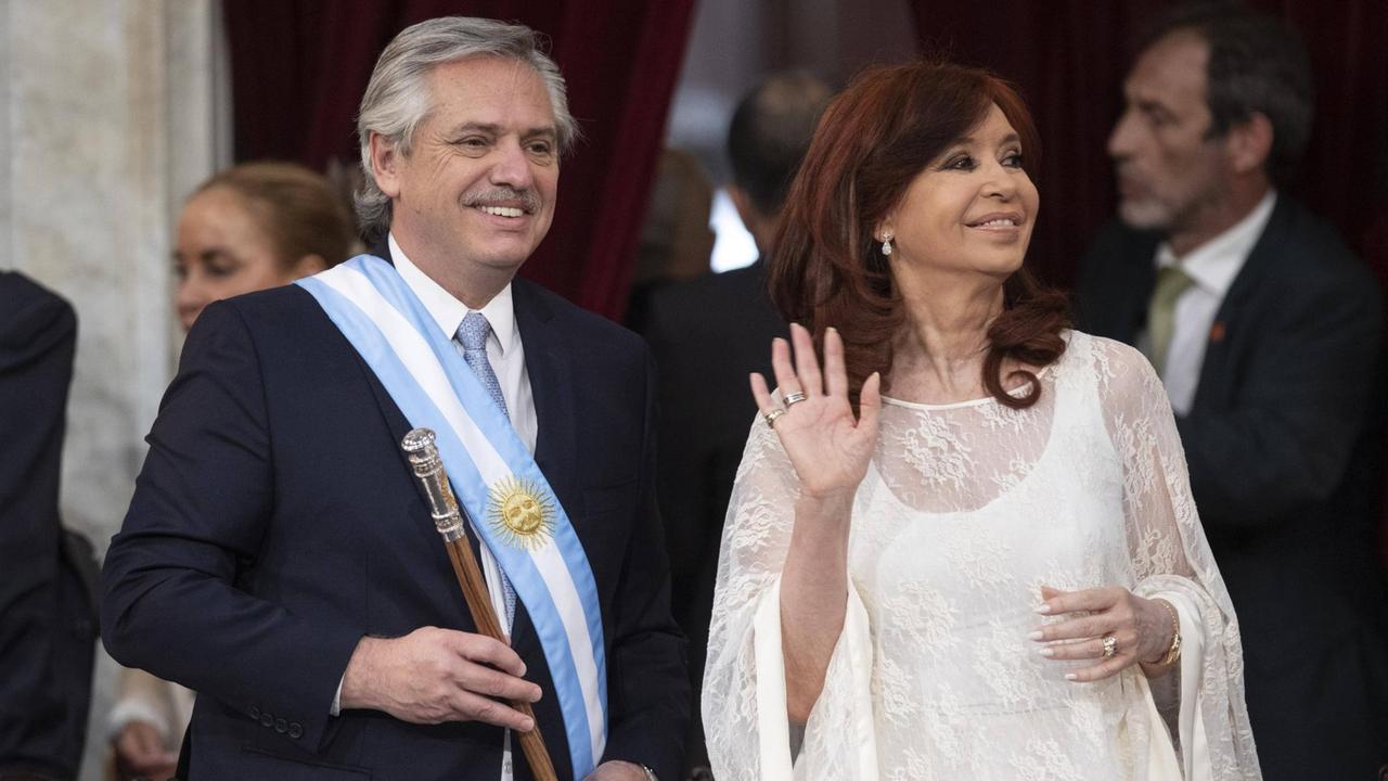 Argentiniens Präsident Alberto Fernández mit der Vizepräsidentin Cristina Fernández de Kirchner. 
