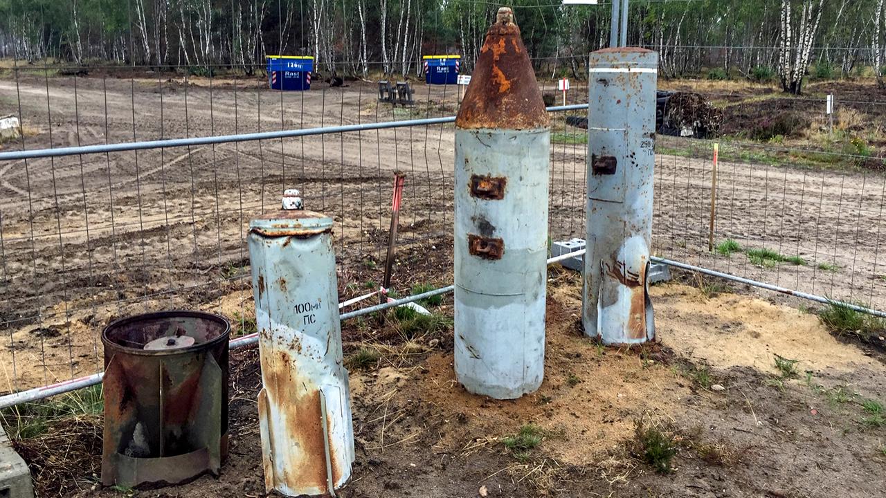 Munitionsreste russischer Bauart, gefunden auf dem ehemaligen Truppenübungsplatz bei Wittstock