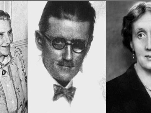 Gertrude Stein, James Joyce und Virginia Woolf (v. lks.)