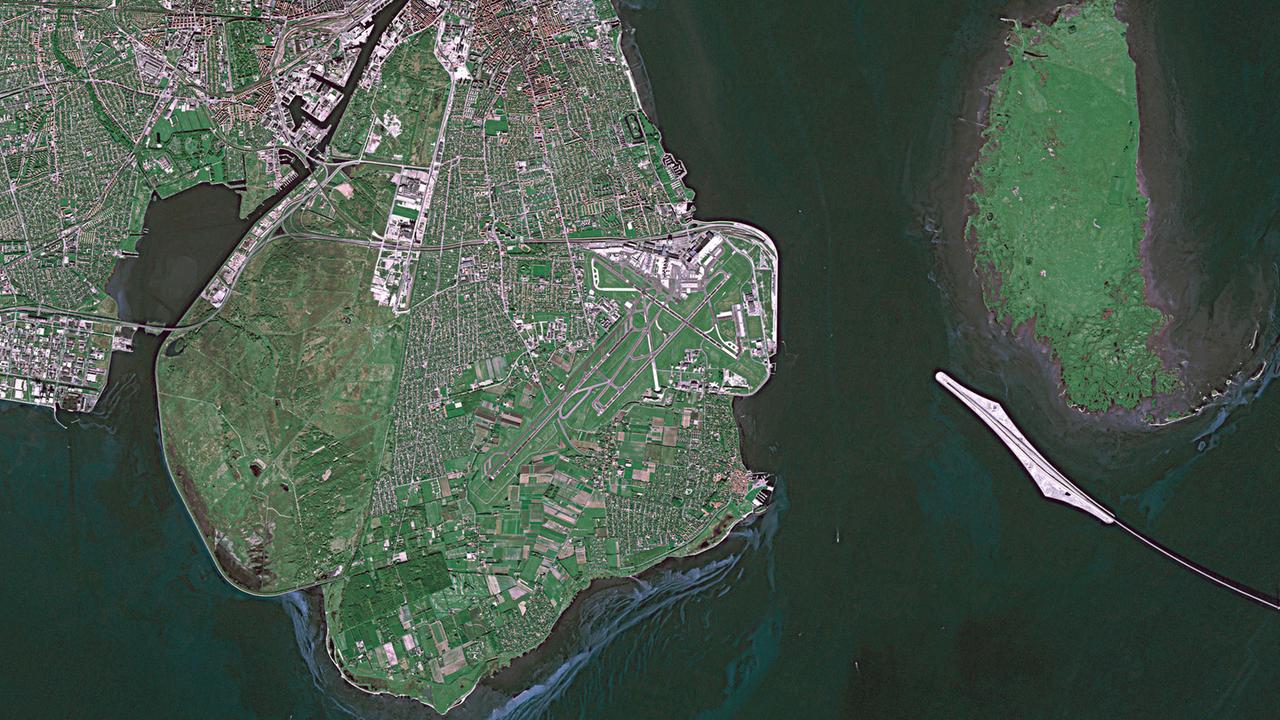 Satellitenbild von Kopenhagen im Jahr 2009.