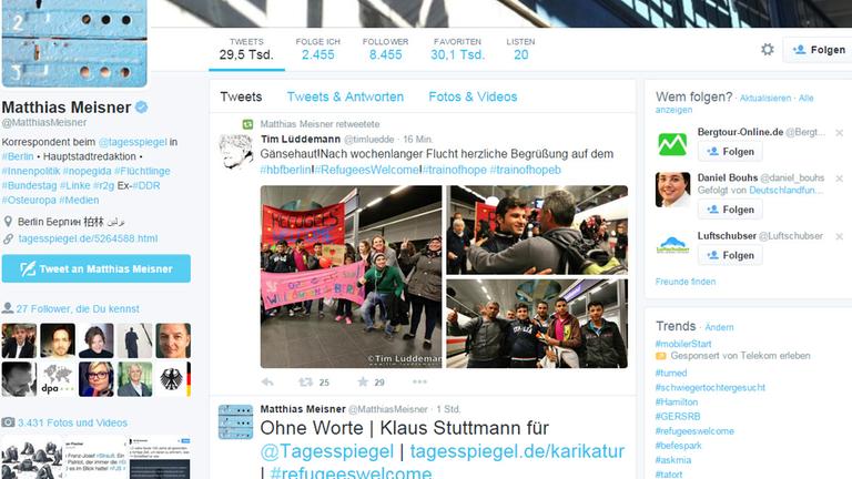 Der Twitter-Account von Matthias Meisner, "Der Tagesspiegel"