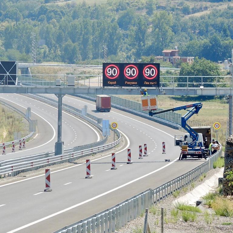 Der neue Abschnitt der Struma-Autobahn bei Blagoevgrad in Bulgarien
