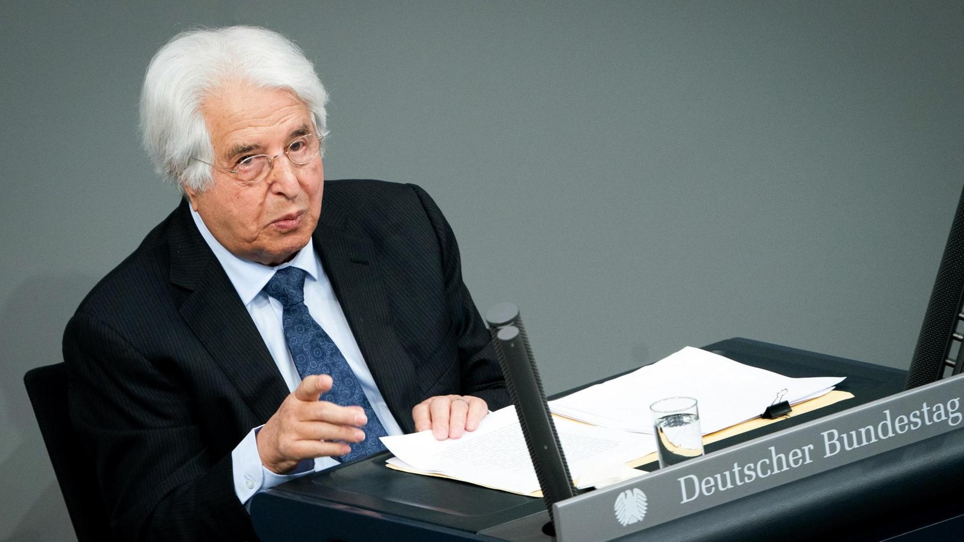 Saul Friedländer spricht am 31. Januar 2019 im Bundestag. Saul Friedländer spricht am 31. Januar 2019 im Bundestag.