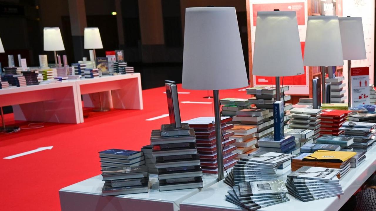 Buchstand in der Festhalle der Frankfurter Buchmesse 2020