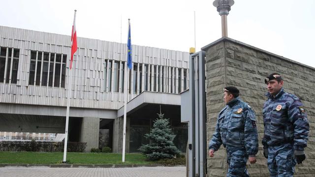 Die polnische Botschaft in Moskau.