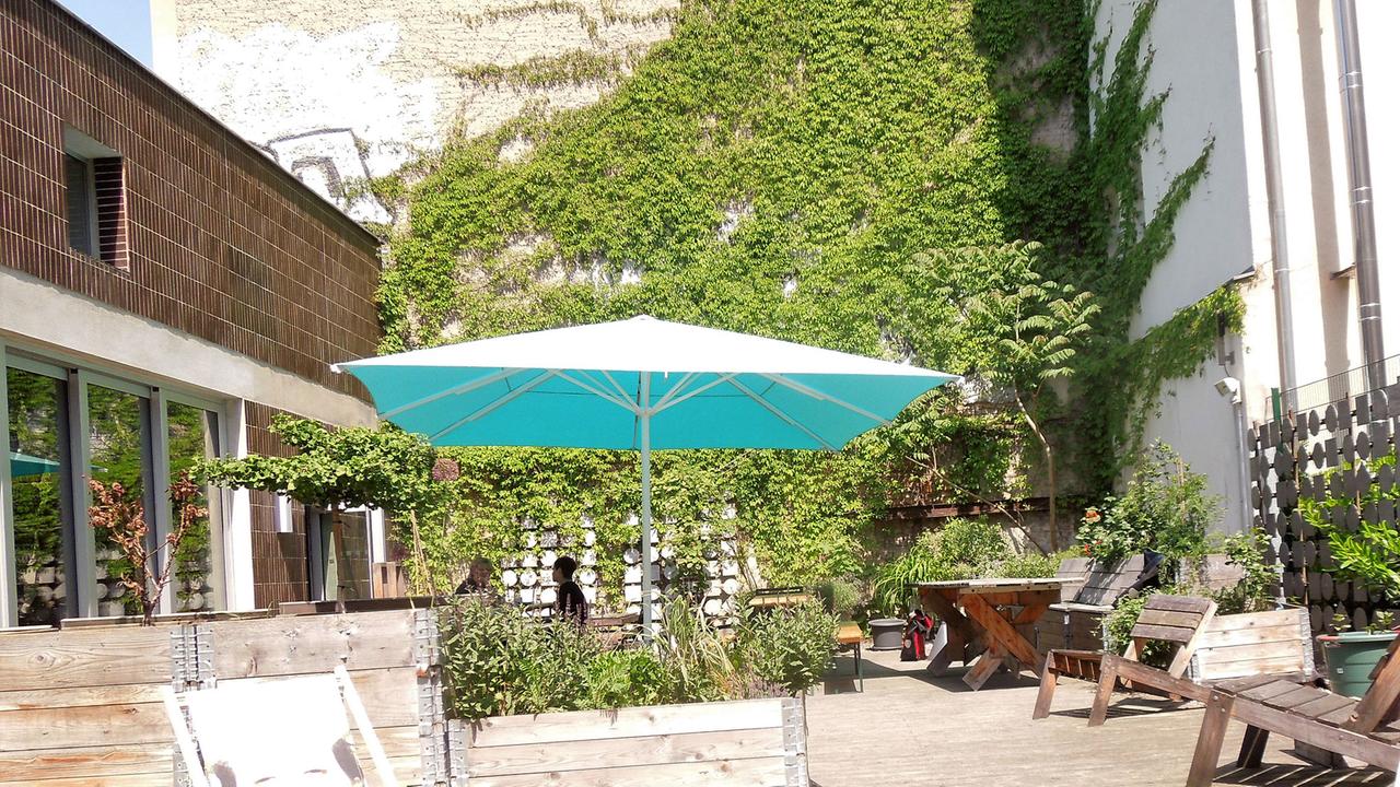 Oase im Berliner Stadtzentrum: Wilder Wein im Innenhof der Wohnungsbaugesellschaft Mitte Oase im Berliner Stadtzentrum: Wilder Wein im Innenhof der Wohnungsbaugesellschaft Mitte