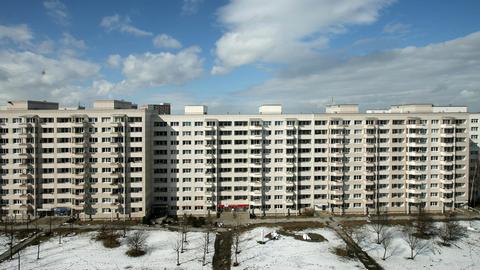 Wohnblöcke der kommunalen Wohnungsgesellschaft Woba im Dresdner Stadtteil Prohlis.