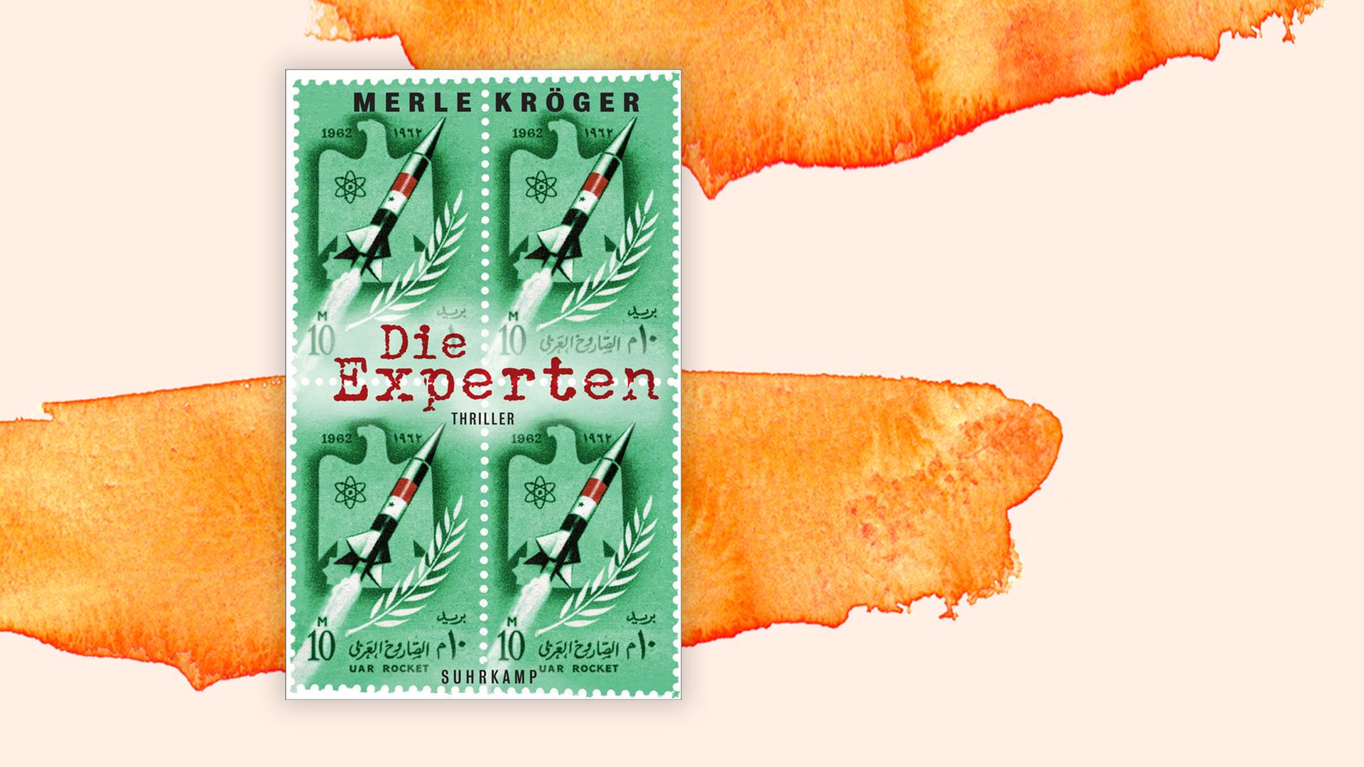 Das Cover von Merle Krögers Buch: "Die Experten" auf orange-weißem Hintergrund Das Cover von Merle Krögers Buch: "Die Experten" auf orange-weißem Hintergrund