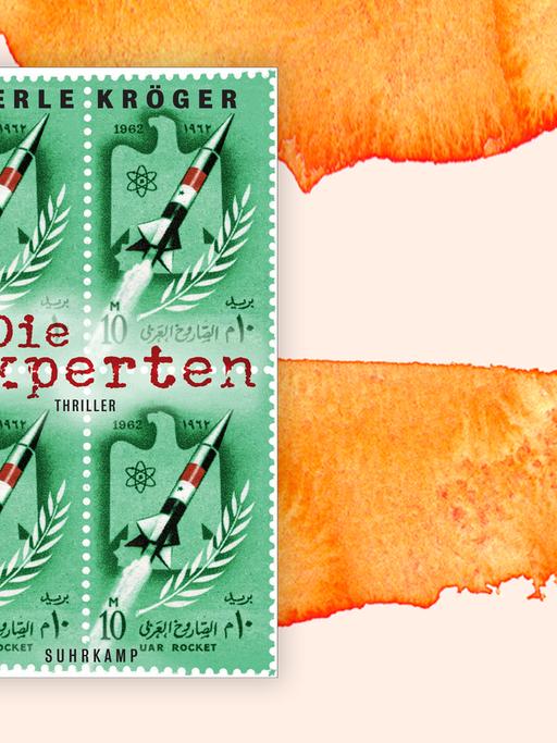 Das Cover von Merle Krögers Buch: "Die Experten" auf orange-weißem Hintergrund