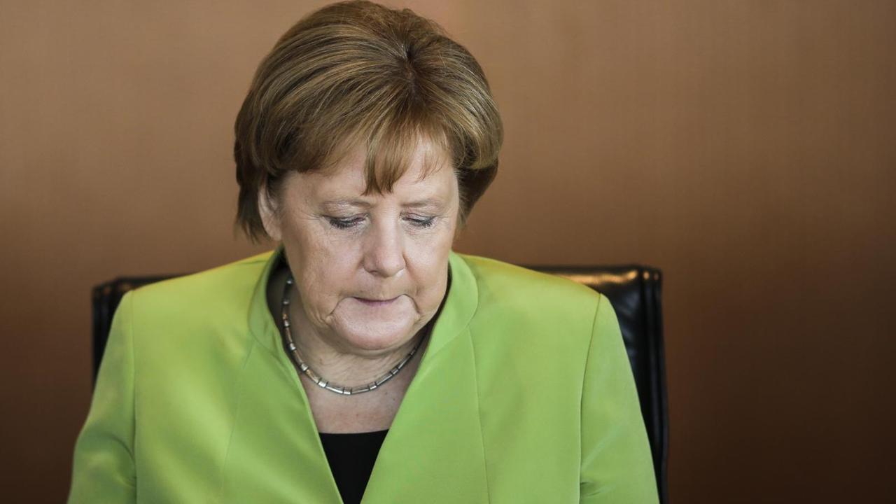 Bundeskanzlerin Angela Merkel bei der Kabinettssitzung in Berlin am 9. Mai 2018.