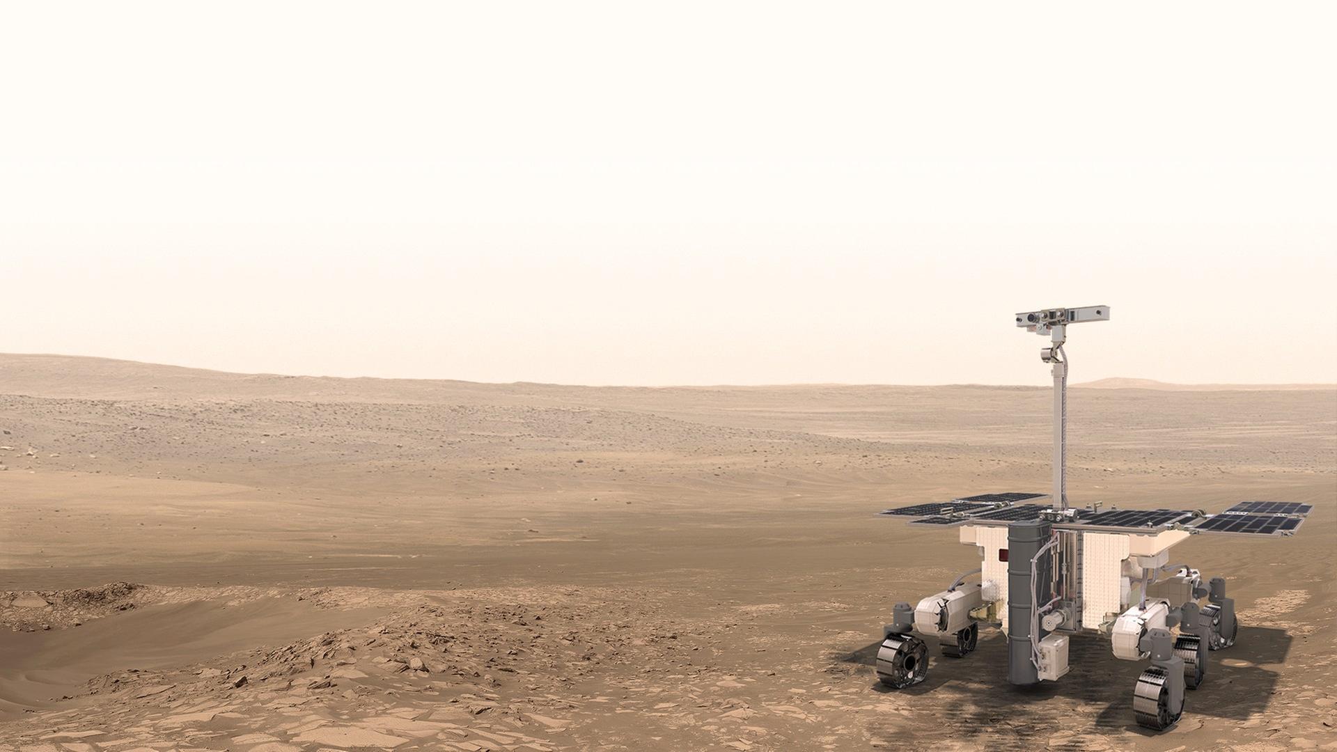 Der für den Sommer geplante Start der ExoMars Mission mit dem europäisch-russischen Rover Rosalind Franklin wird wegen der Coronavirus-Pandemie um zwei Jahre verschoben Der für den Sommer geplante Start der ExoMars Mission mit dem europäisch-russischen Rover Rosalind Franklin wird wegen der Coronavirus-Pandemie um zwei Jahre verschoben