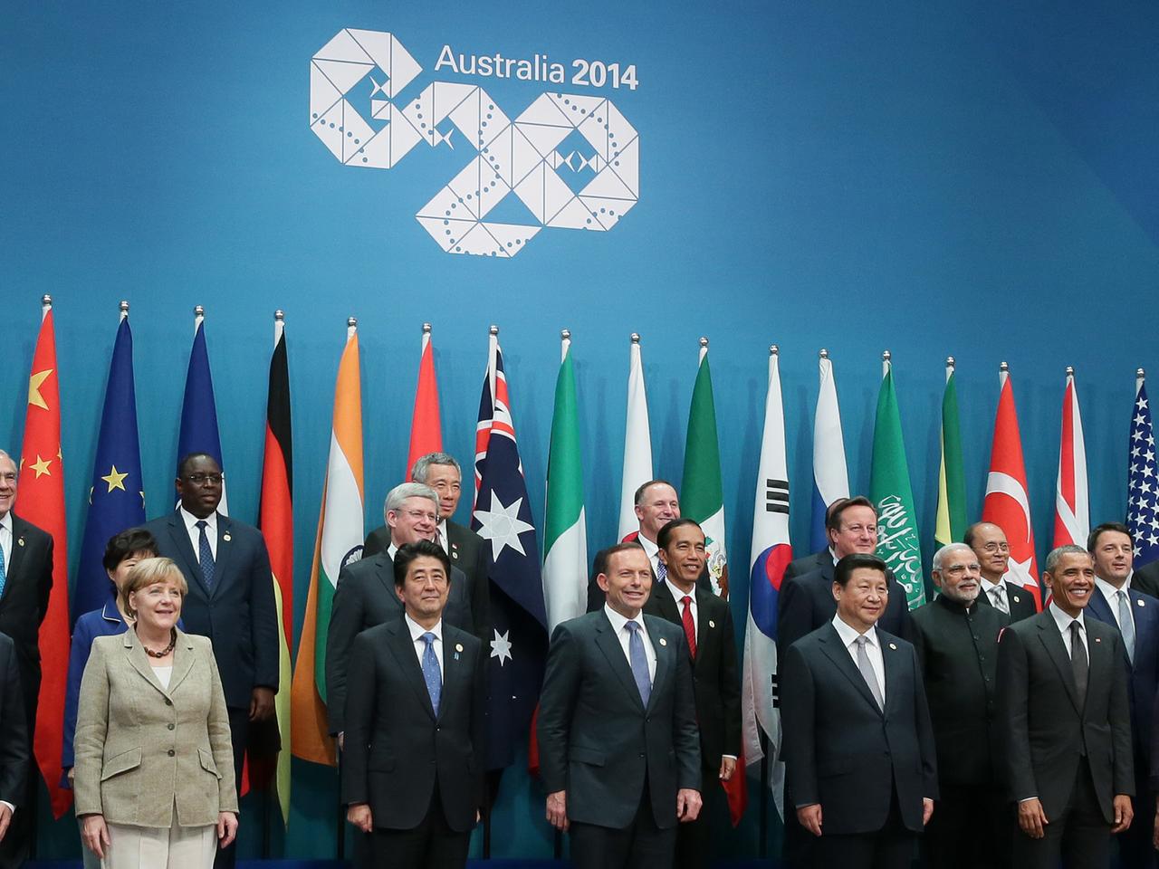 Gruppenfoto beim G20-Gipfel in Brisbane