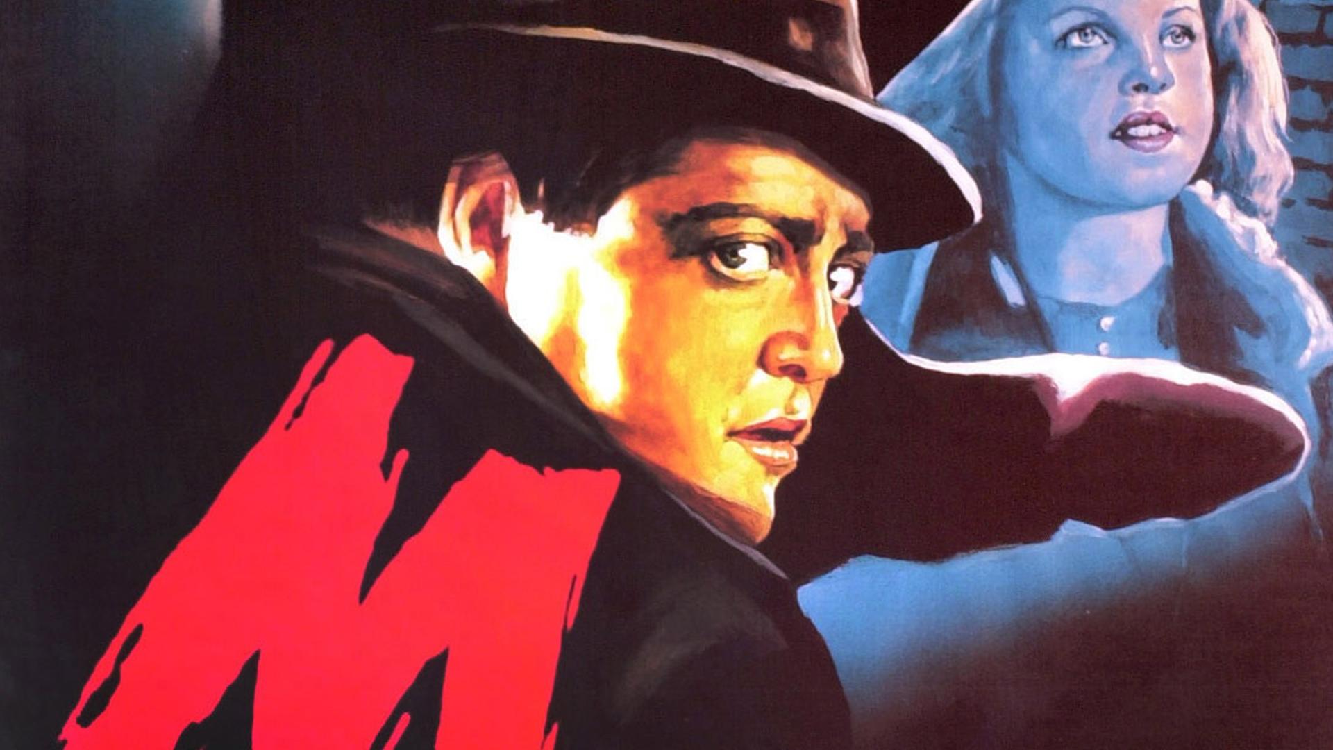 Ausschnitt eines Plakates zu Fritz Langs Film "M - Eine Stadt sucht einen Mörder". Ausschnitt eines Plakates zu Fritz Langs Film "M - Eine Stadt sucht einen Mörder".