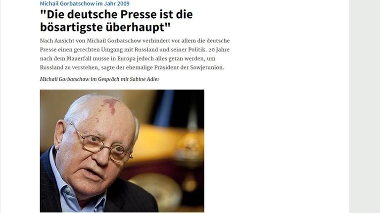 Screenshot vom DLF-Gorbatschow-Interview Screenshot vom DLF-Gorbatschow-Interview