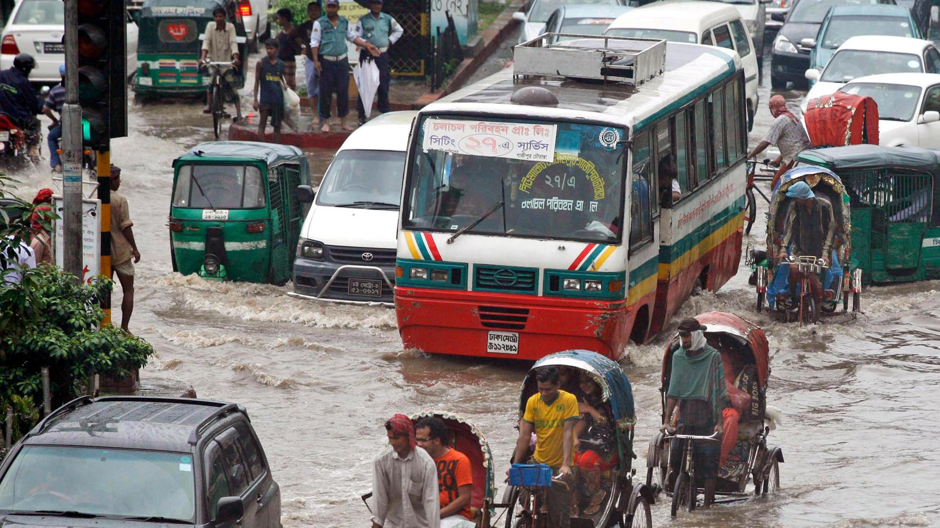 Überschwemmungen in Bangladesch, Dhaka, Oktober 2010.