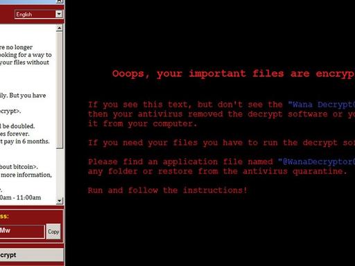 Screenshot der erpresserischen Schadsoftware.