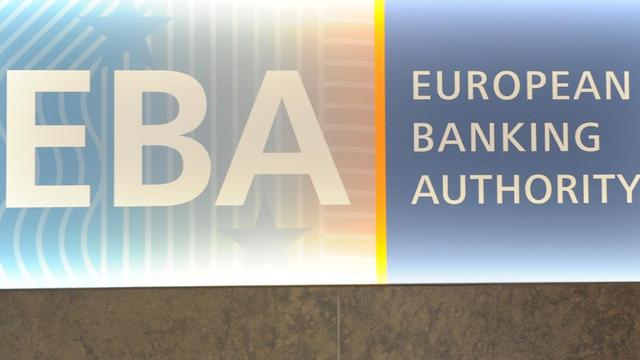 Das Logo der Europäischen Bankenaufsicht in London.