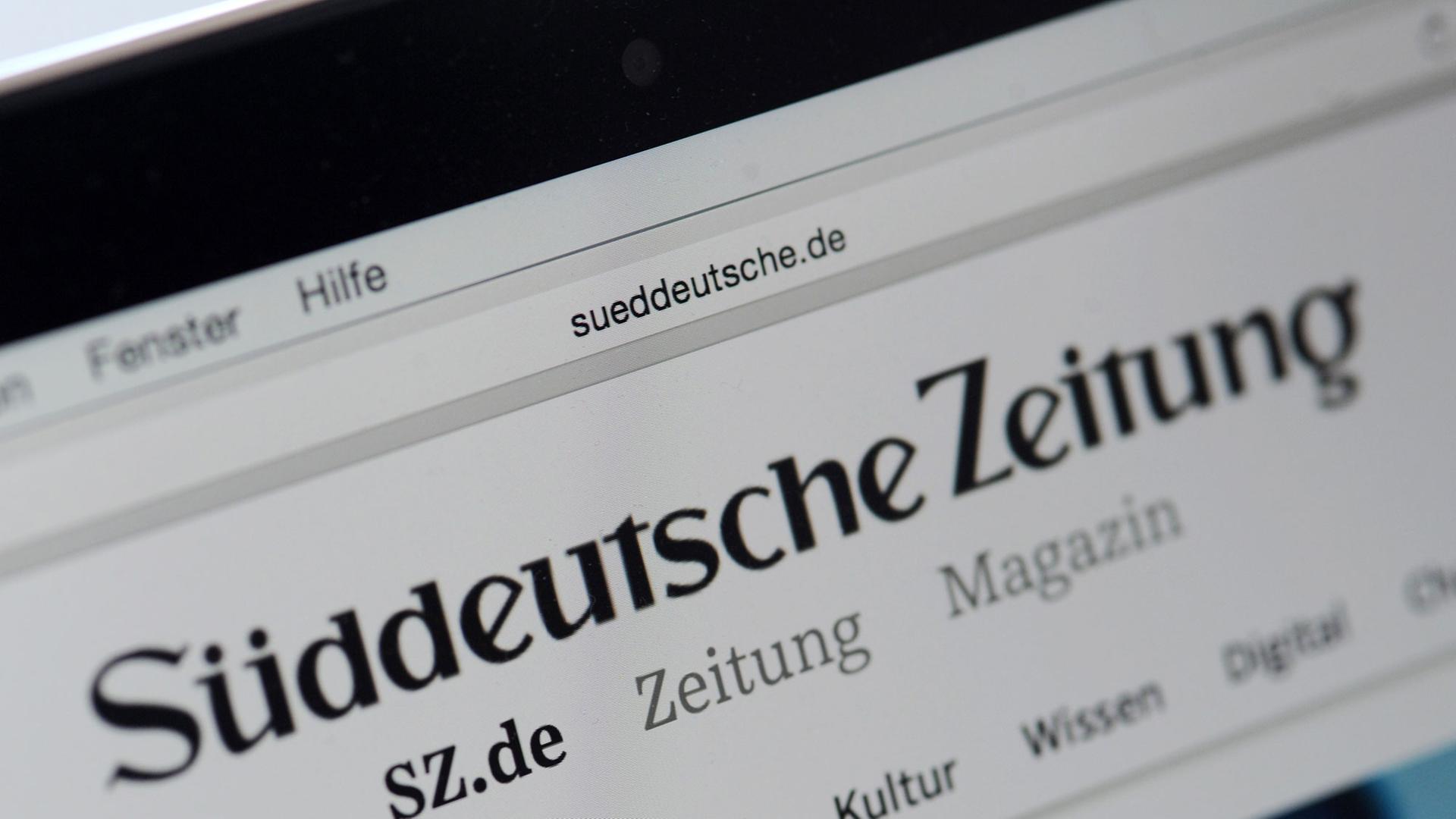 Auf dem Monitor eines Laptops ist der Online-Auftritt der Süddeutschen Zeitung mit dem Logo der SZ zu sehen. Auf dem Monitor eines Laptops ist der Online-Auftritt der Süddeutschen Zeitung mit dem Logo der SZ zu sehen.