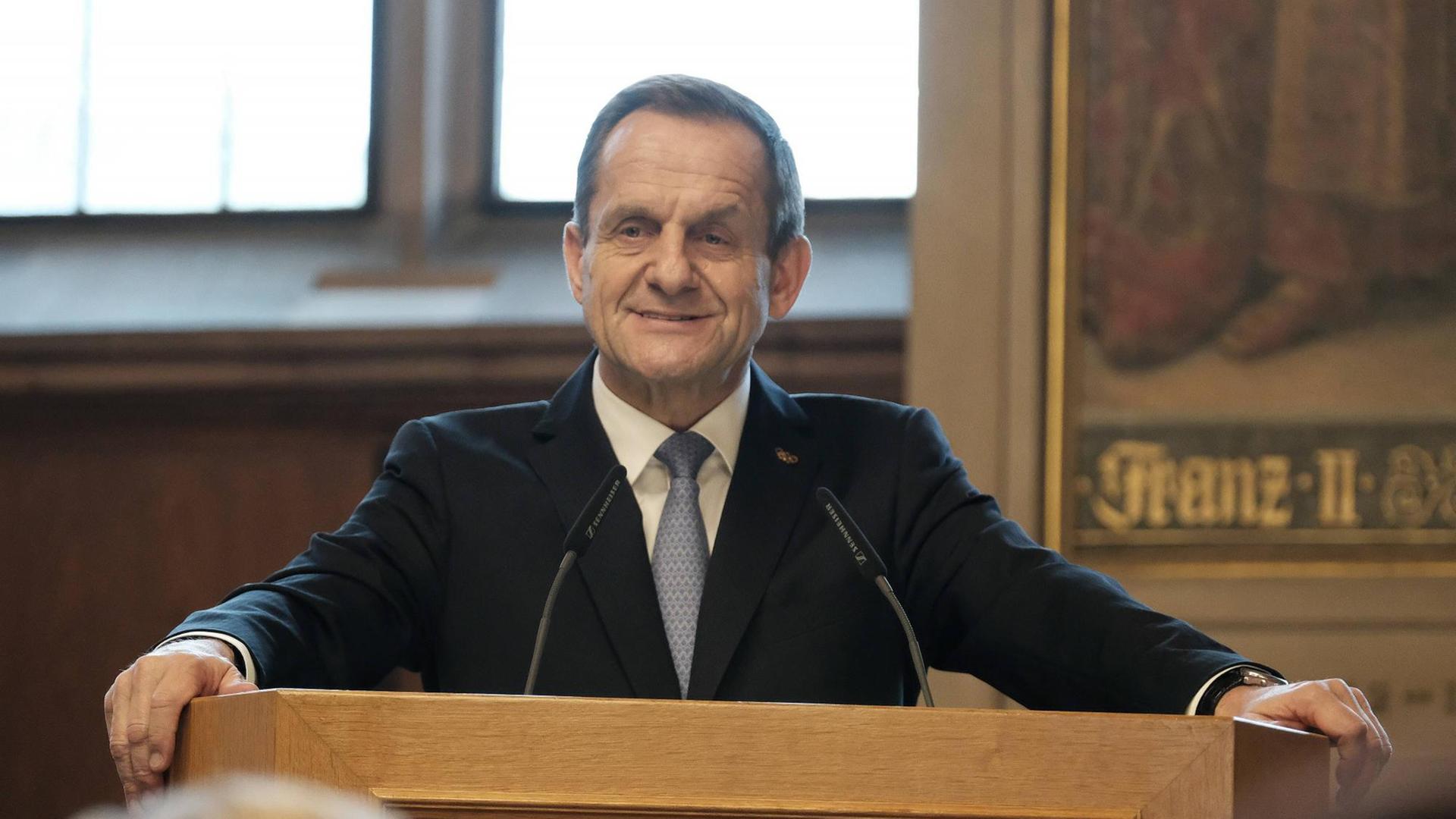 28.01.2019 xkhx Frankfurt am Main, Römer Deutsche Olympische Sportbund (DOSB) Neujahrsempfang 2019 Alfons Hörmann, Präsident des Deutschen Olympischen Sportbundes *** 28 01 2019 xkhx Frankfurt am Main Römer German Olympic Sports Confederation DOSB New Years Reception 2019 Alfons Hörmann President of the German Olympic Sports Confederation 28.01.2019 xkhx Frankfurt am Main, Römer Deutsche Olympische Sportbund (DOSB) Neujahrsempfang 2019 Alfons Hörmann, Präsident des Deutschen Olympischen Sportbundes *** 28 01 2019 xkhx Frankfurt am Main Römer German Olympic Sports Confederation DOSB New Years Reception 2019 Alfons Hörmann President of the German Olympic Sports Confederation