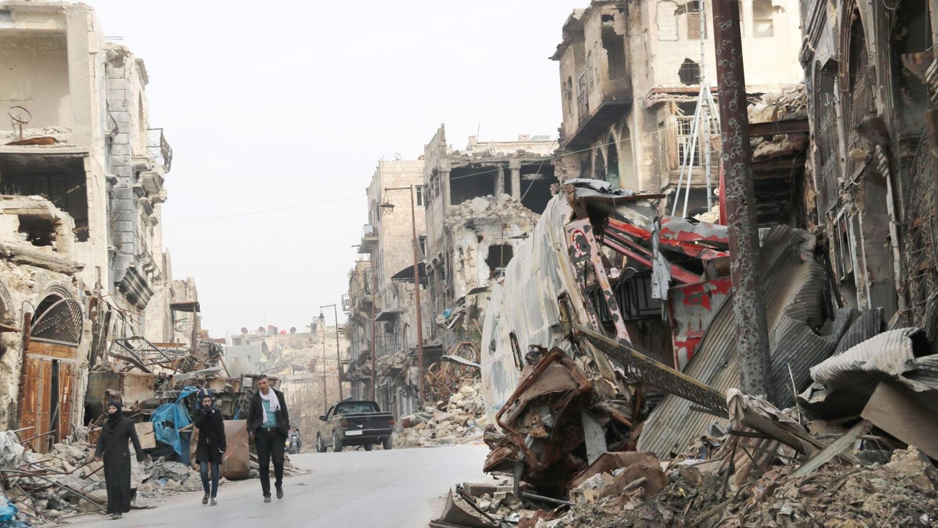 Bilder des zerstörten Aleppo. Bilder des zerstörten Aleppo.