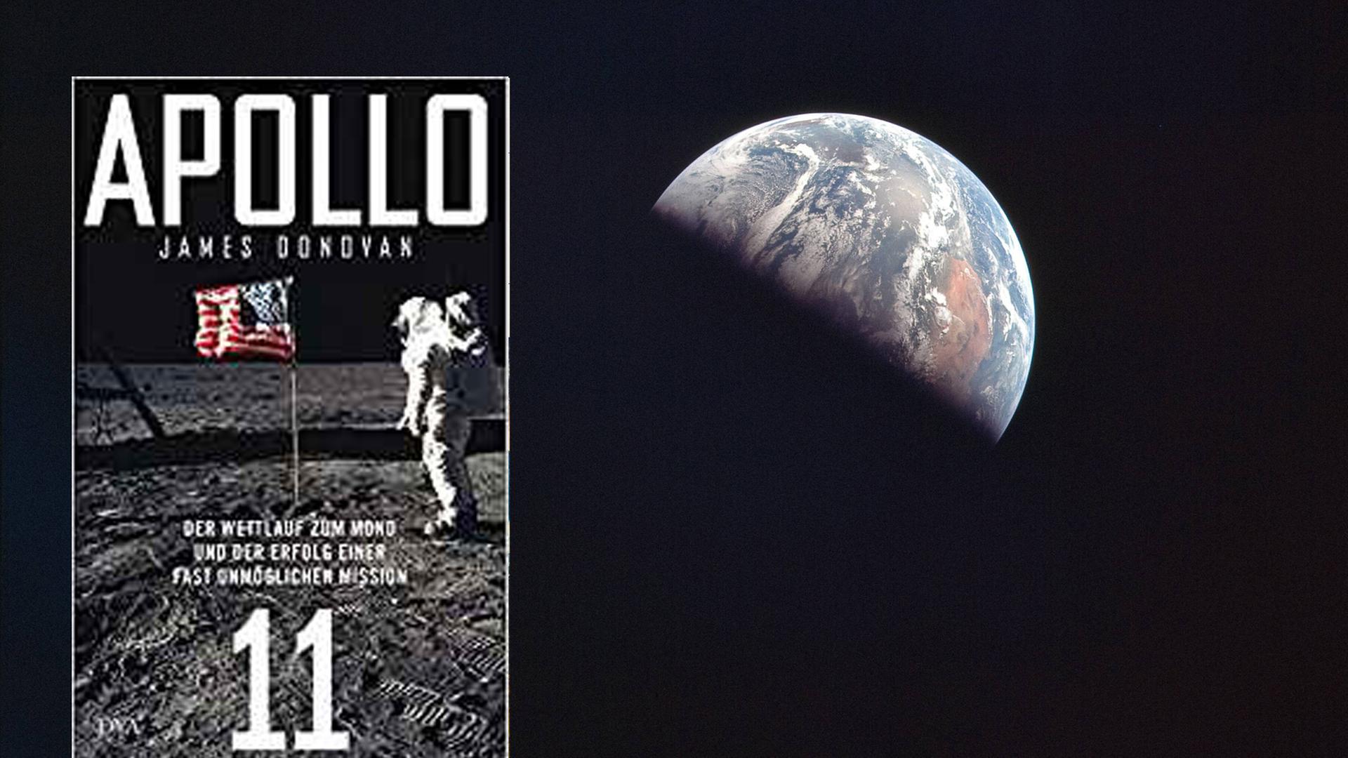 Das Buchcover vor dem Hintergrund des vom Mond aus aufgenommenen Erdglobus. Das Buchcover vor dem Hintergrund des vom Mond aus aufgenommenen Erdglobus.
