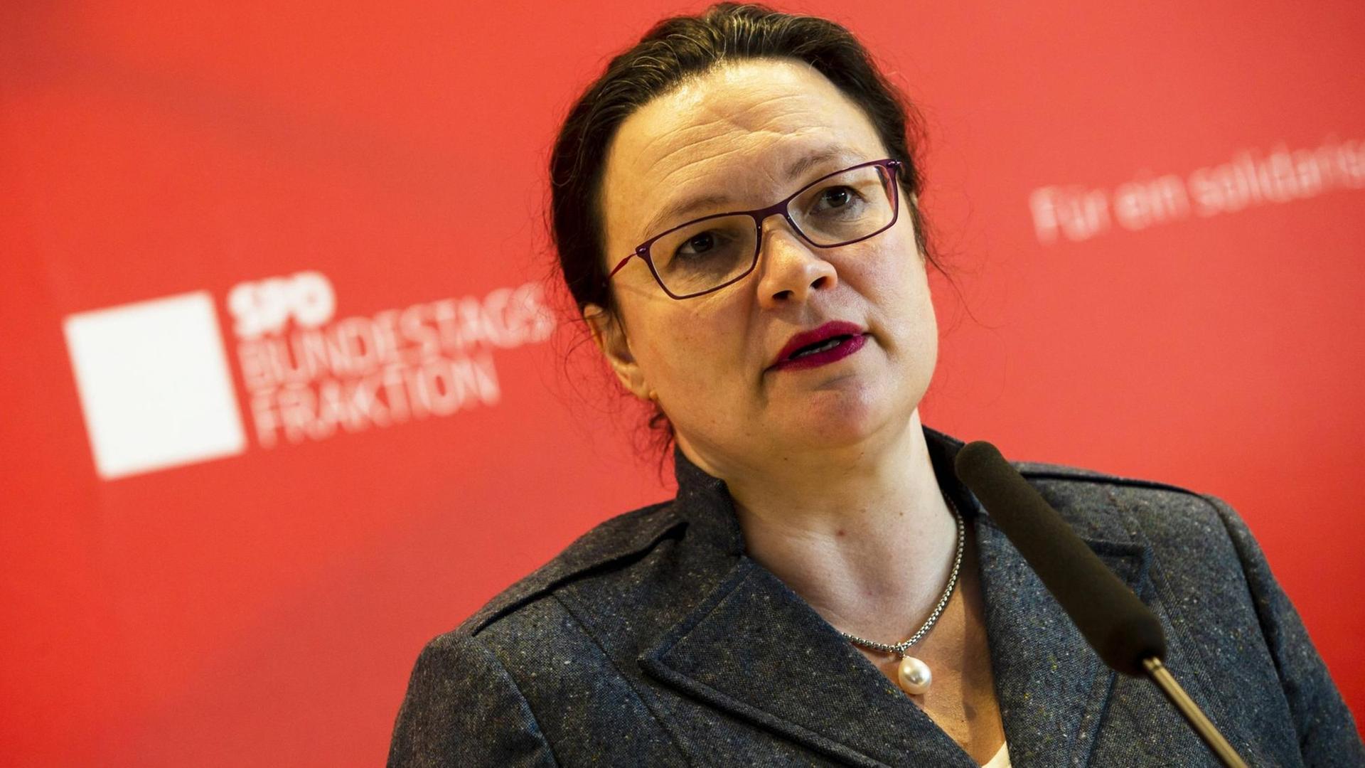SPD-Vorsitzende Andrea Nahles SPD-Vorsitzende Andrea Nahles