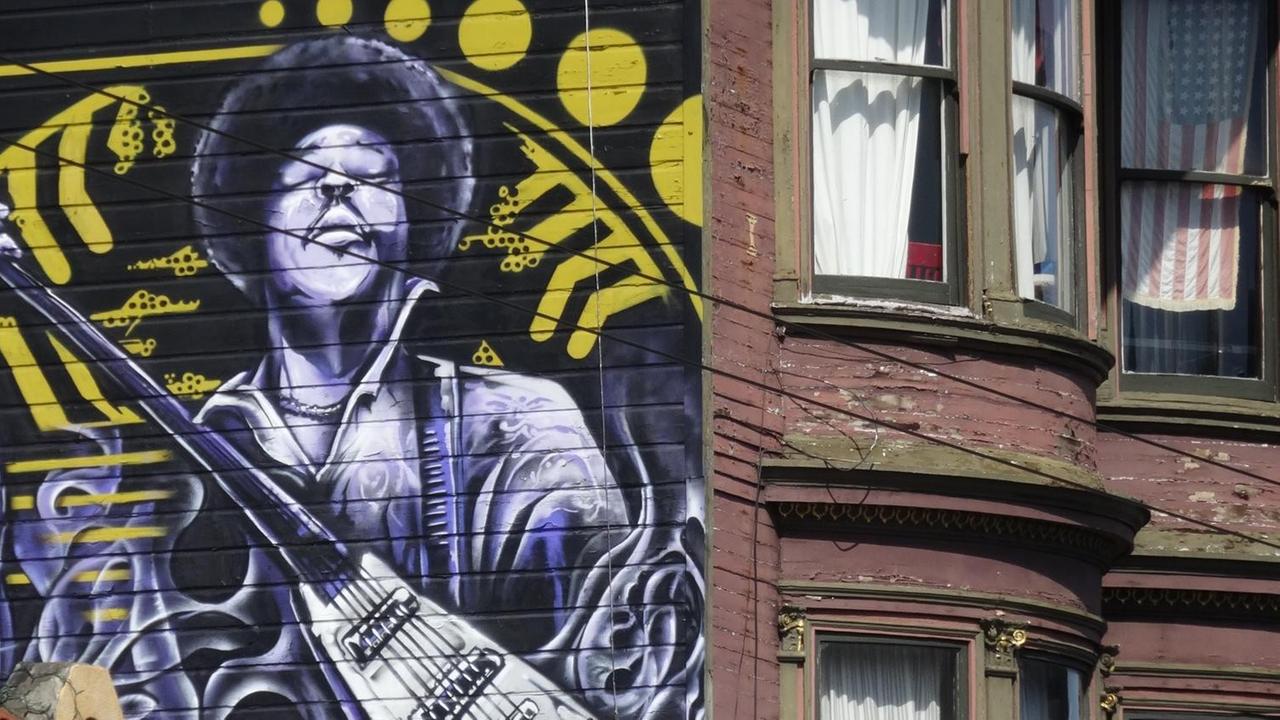 Jimi Hendrix Red House in der Haight Street, San Fransisco Jimi Hendrix Red House in der Haight Street, San Fransisco