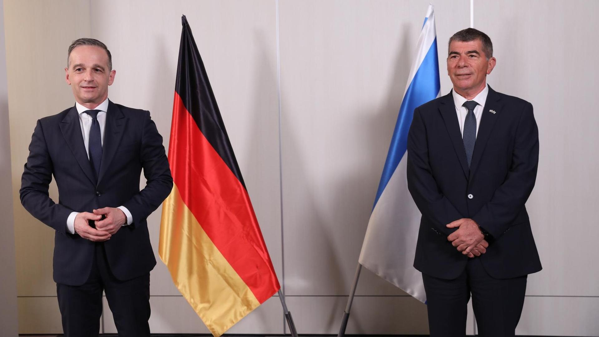 Israeli Foreign Minister Gabi Ashkenazi, right, and his German counterpart Heiko Maas attend a press conference at the Ben Gurion Airport near Tel Aviv, Israel Thursday, May 20, 2021. (Abir Sultan/Pool Photo via AP) Israeli Foreign Minister Gabi Ashkenazi, right, and his German counterpart Heiko Maas attend a press conference at the Ben Gurion Airport near Tel Aviv, Israel Thursday, May 20, 2021. (Abir Sultan/Pool Photo via AP)
