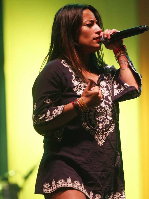 Die chilenische Rapperin Ana Tijoux beim Womad Festival Chile in Santiago de Chile 2016.