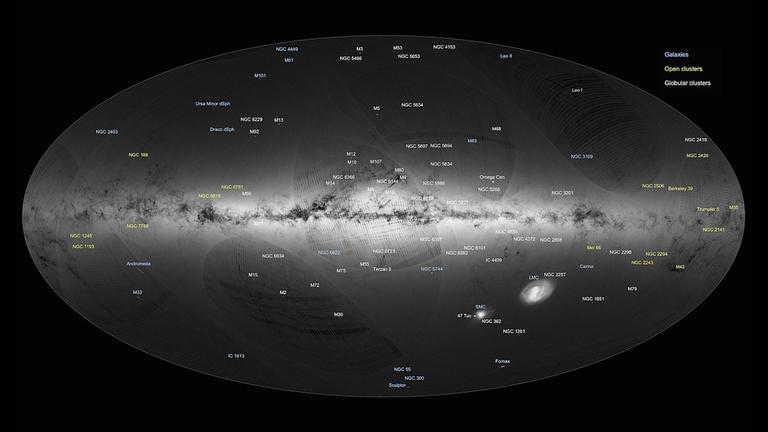 Diese Ansicht der Milchstraße wurde aus den ersten Messdaten der Raumsonde Gaia erstellt Diese Ansicht der Milchstraße wurde aus den ersten Messdaten der Raumsonde Gaia erstellt