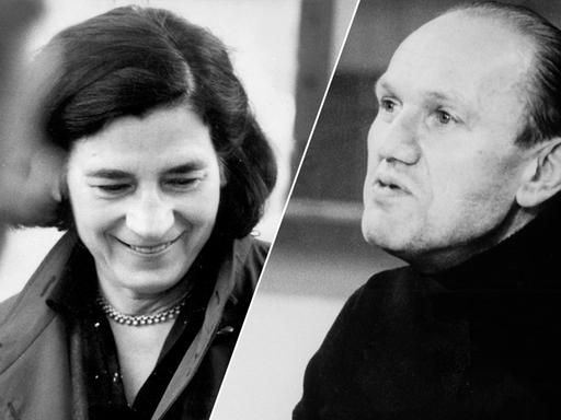 Collage zweier Porträts von Christa Wolf und Franz Fühmann.
