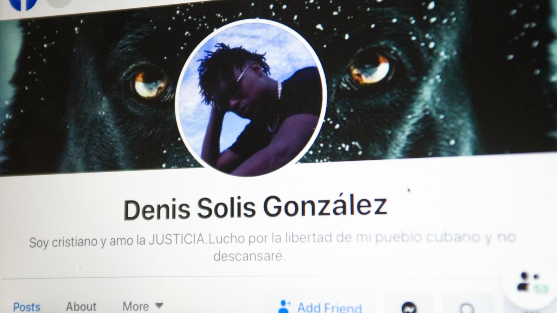 Facebook-Profil des kubanischen Rappers Denis Solís. Facebook-Profil des kubanischen Rappers Denis Solís.