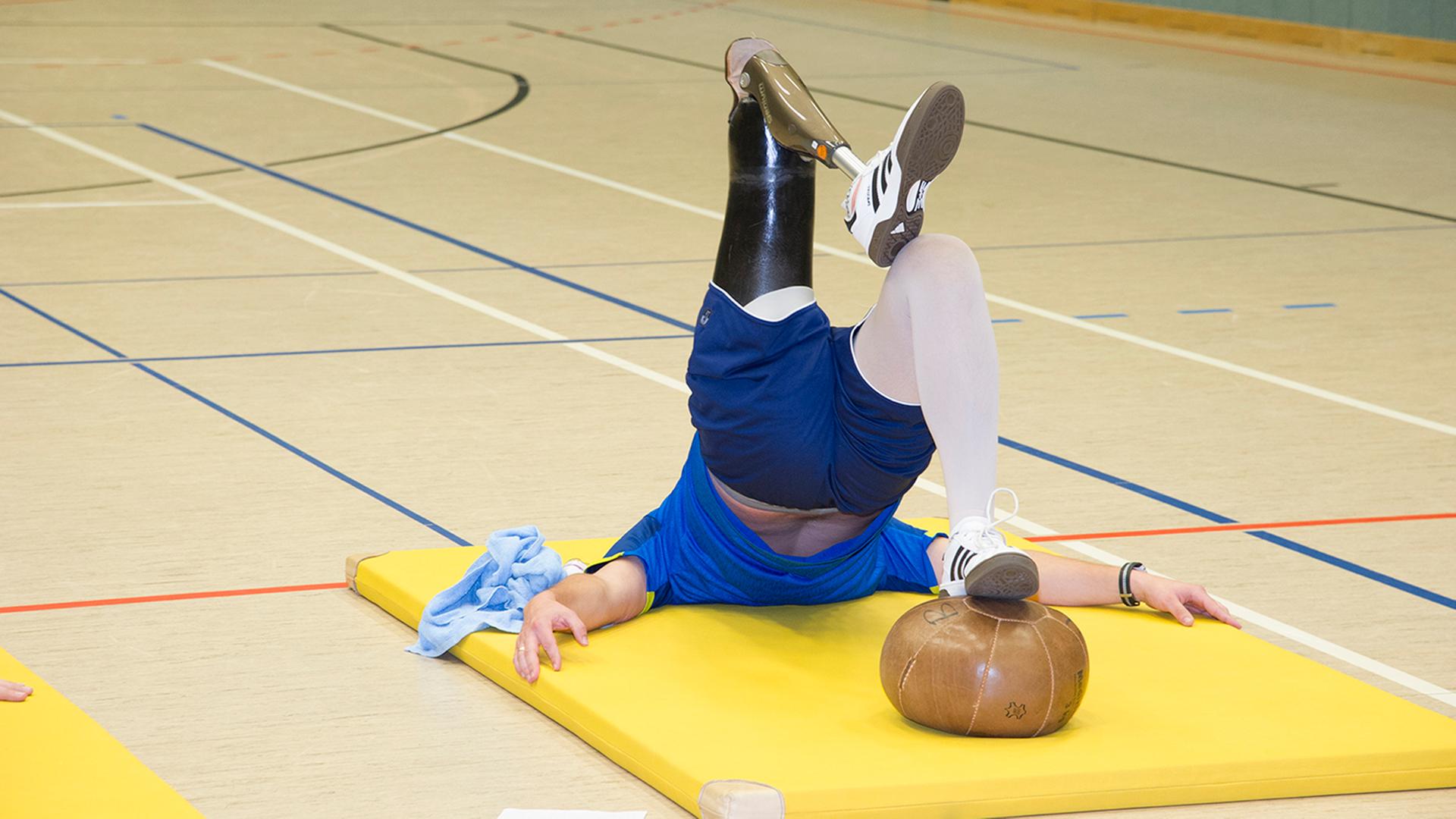 Training im Gymnastikraum. Training im Gymnastikraum.