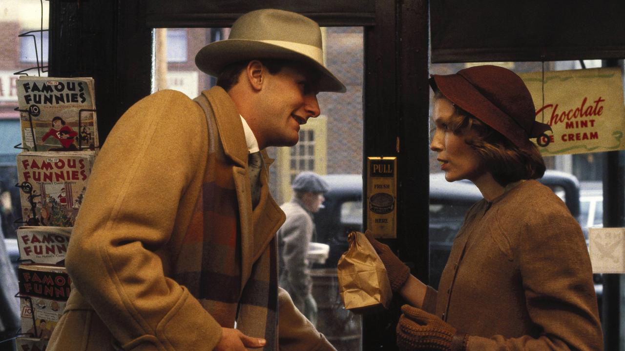Mia Farrow und Jeff Daniels in einer Szene des Films "The Purple Rose of Cairo" von Woody Allen