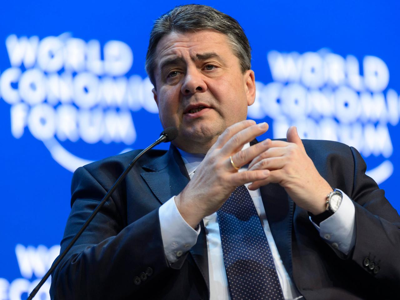 Bundeswirtschaftsminister Sigmar Gabriel (SPD) beim Weltwirtschaftsforum in Davos.