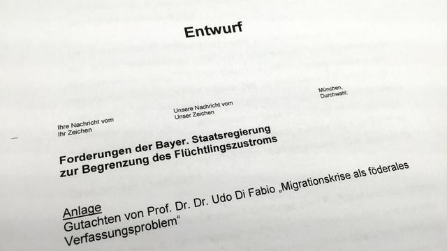 Der Entwurf des Briefs der bayerischen Landesregierung an Bundeskanzlerin Merkel.