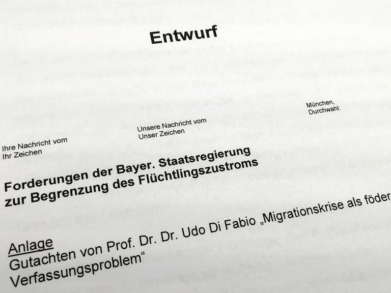Der Entwurf des Briefs der bayerischen Landesregierung an Bundeskanzlerin Merkel.