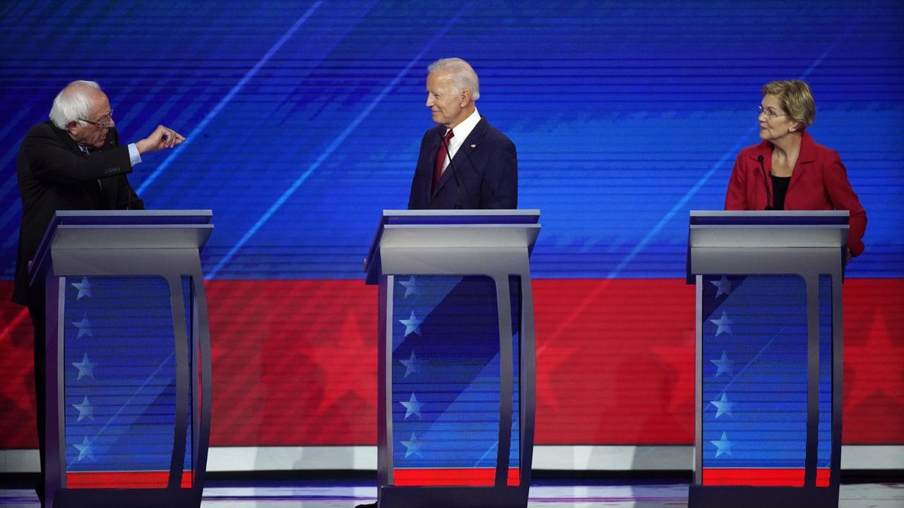 Bernie Sanders (links), Joe Biden und Elizabeth Warren Bernie Sanders (links), Joe Biden und Elizabeth Warren