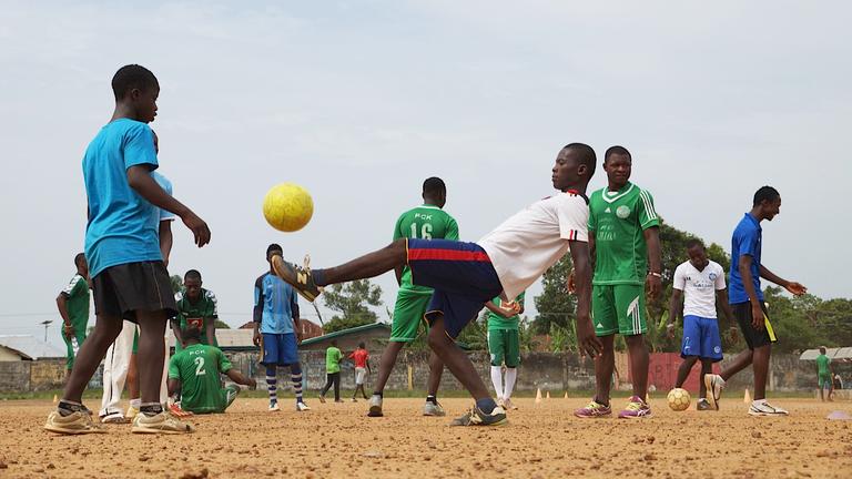 Fußballtraining in Sierra-Leone