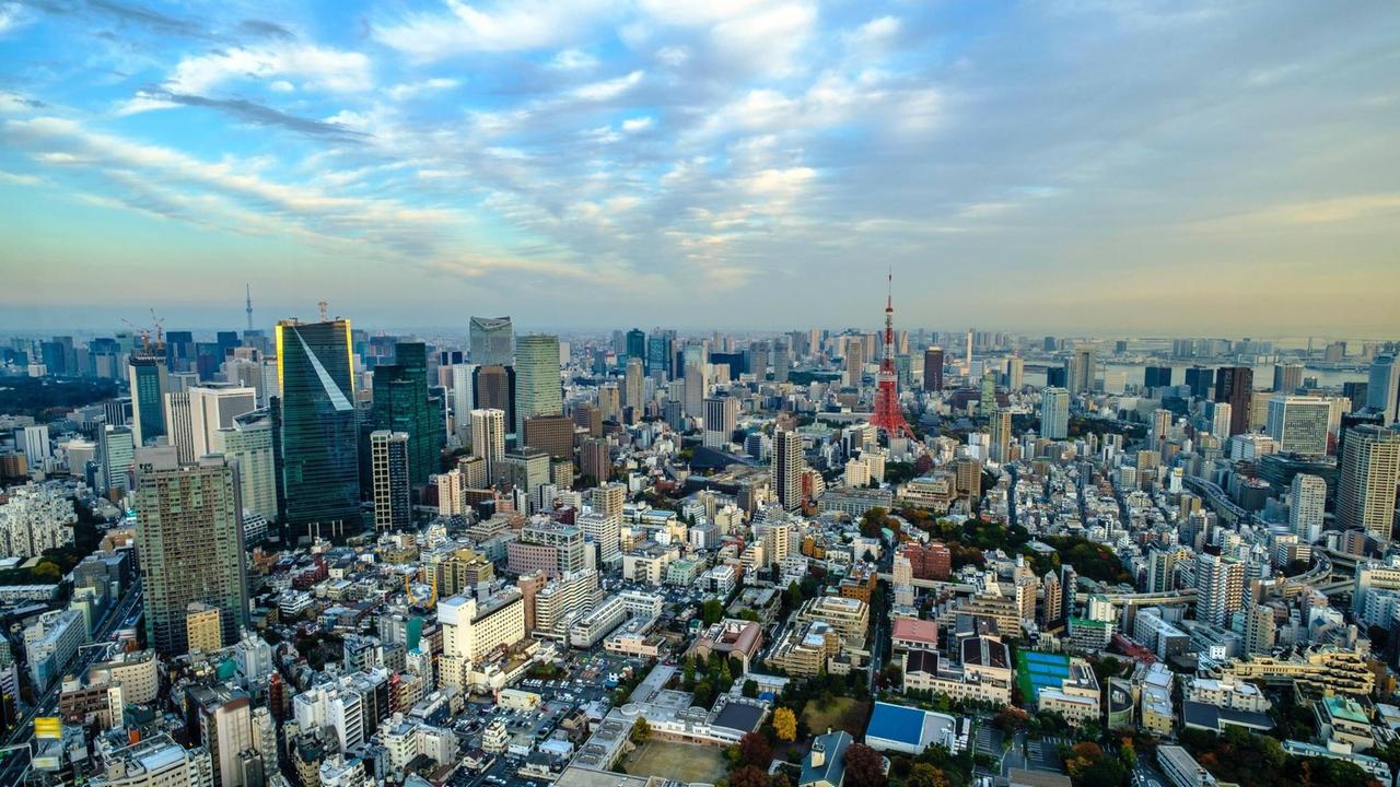 Japans Hauptstadt Tokio: Blick auf die Skyline. 
