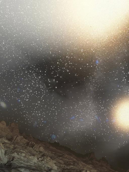 Kollision vier großer Galaxien im Sternbild Großer Bär: Künstlerische Darstellung, die Nasa am 6. August 2007 veröffentlichte