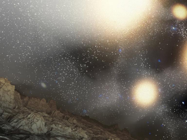 Kollision vier großer Galaxien im Sternbild Großer Bär: Künstlerische Darstellung, die Nasa am 6. August 2007 veröffentlichte