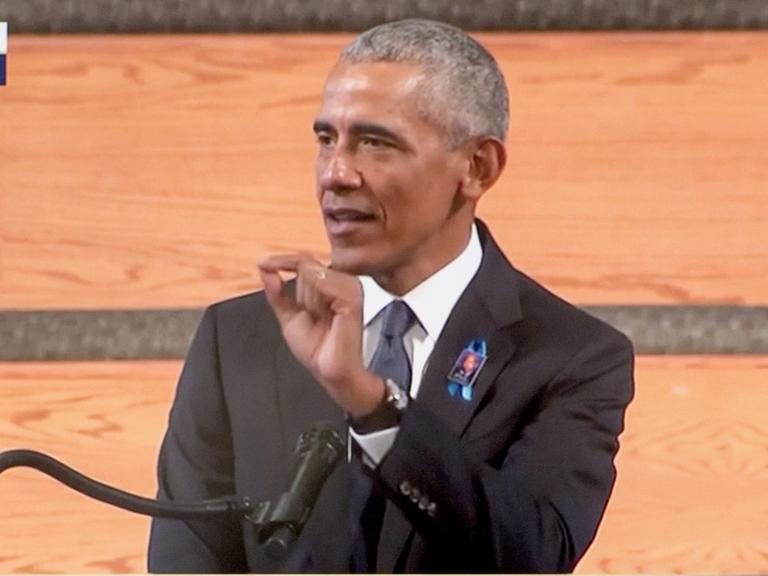 Ex-Präsident Barack Obama spricht bei der Trauerfeier von John Lewis