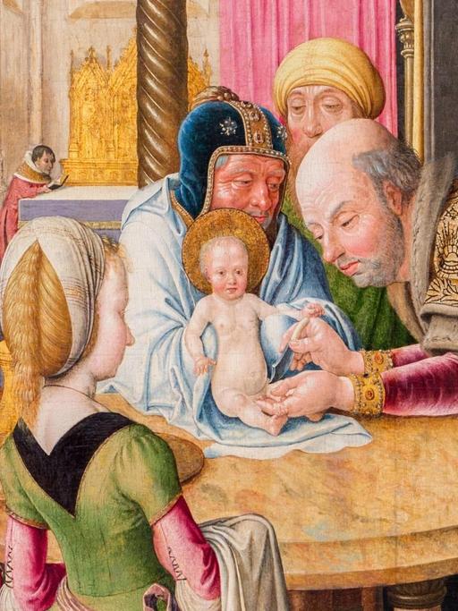 Meister von St. Severin. tätig in Köln um 1485–1515: "Die Beschneidung Jesu" (um 1490), ausgestellt in Paris, Musée du Louvre