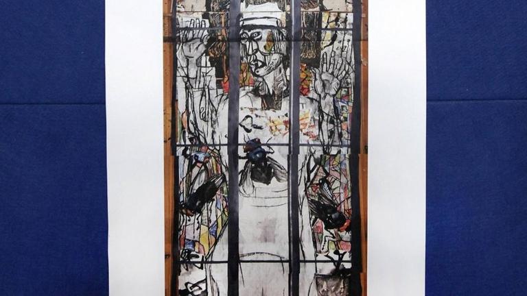 Entwurf des von Markus Lüpertz gestalteten und von Altkanzler Gerhard Schröder gestifteten Kirchenfensters für die Marktkirche in Hannover. Entwurf des von Markus Lüpertz gestalteten und von Altkanzler Gerhard Schröder gestifteten Kirchenfensters für die Marktkirche in Hannover.
